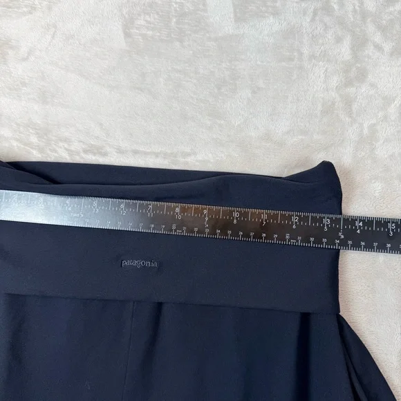 Patagonia Black Midi Skirt A-Line Foldover Waist Athletic Size M Athleisure - Picture 5 of 8